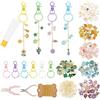 PH PandaHall Kit di 285 portachiavi lucidalabbra, 6 colori, 120 ciondoli smaltati, 12 clip portachiavi, 150 anelli aperti con catene da 4 m e 2 strumenti per artigianato fai da te, regali da donna