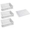 Euroshoppingonline Tris Cassetta Portaimpasto, secca Pasta, 30x40x10 cm, Sovrapponibili con 1 Coperchio cassetta interamente forata