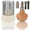 ANKROYU Set di 23 Utensili per Lavorazione Gioielli - Dapping Punch e Matrici per Creare Gioielli, Incassare Pietre Preziose e Perline - Strumenti Professionali per Oreficeria
