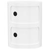 anrekl Comodino Rotondo Componibile, Organizer per Cassetti da Cucina, Camera da Letto, Soggiorno, Bagno - Bianco, Unità a 2 Scomparti × 1