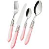 BUGATTI, Aladdin, Set Posate 24 Pezzi in Acciaio Inox 18/10, Ghiera Cromata. Set Posate 6 Persone Composto da 6 cucchiai, 6 forchette, 6 coltelli e 6 cucchiaini (Rosa)