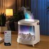 LPQKCcY Diffusore di Oli Essenziali con Telecomando, Diffusori Olio Essenziale con Montano Innevato e Effetto Fiamma -7 Colori&Aurora Diffusore di Aromi umidificatore a nebbia per l'ufficio Domestico (Bianco)