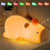 JUQG Capybara Luce Notturna per Bambini, Ricaricabile USB, Tre Livelli di Luminosità, 8 Colori di Illuminazione, Lampada da Comodino Portatile per Camera Da Letto, Camera dei Bambini e Soggiorno