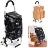 Nukdey Carrello della spesa con telaio stabile in alluminio e borsa in tela impermeabile rimovibile - Il compagno ideale per fare la spesa comodamente e in modo pratico