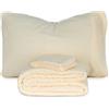 Morbidissimi Set Lenzuola Completo Letto in Pile Coral Tinta Unita, Termico, Morbido, Caldo per Letto Una Piazza e Mezza Panna