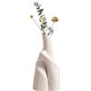 Wenrou Set di 2 vasi da fiori in ceramica, decorativi e beige, piccolo vaso in porcellana per fiori freschi e bouquet, decorazione per il soggiorno, il matrimonio, l'ufficio e la camera da letto