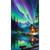 ARTGOTO Diamond Painting Quadrati Adulti Grandi Dimensioni Kit Completo,40x70cm Pittura Diamante Adulti Paesaggi Aurora Boreale D,Fornito con Diamond Painting Quadrato Accessori per la Decorazione