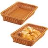 MANCHAP Cesto di vimini rettangolare, 35 x 25 x 7,5 cm, cesto rettangolare in vimini, cesto di frutta in vimini intrecciato per cucina, supermercati