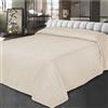 Jolie Firenze BIBIHOME - Copriletto matrimoniale 2 piazze Ostuni estivo leggero non trapuntato in puro cotone Jacquard tinta unita (260x260 cm.) (AVORIO)