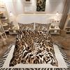 Loussiesd Set di biancheria da letto con copripiumino leopardato con ghepardo per bambini, ragazzi e ragazze, con animali selvatici, copripiumino in pelliccia leopardata, per letto singolo