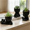 Bqkroa 3 piante grasse artificiali: plastica, decorazione per piante grasse, durevoli, piante artificiali, mini piante artificiali come reali, per matrimoni, esterni, decorazione da tavolo, accessori