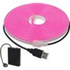 HEGEHE - Striscia LED 5V [0.5m,Rosa],Alimentazione USB/Batteria,IP65 Impermeabile Flessibile,120 LEDs/M Striscia LED Neon Silicone Tagliabile CRI85+,Decorazione per Casa/Negozio