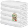 Ôhm Asciugamano Ospiti Cotone 30x50 cm Bianco Set da 5 | Asciugamano ospiti 30x50 cm 100% cotone 500 g/m², morbido, molto assorbente, asciugatura rapida, Oeko-Tex