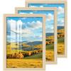 HALFLEMART 2cm 3Pcs A4 Cornice per Foto con Plexiglas HD, Cornice in Legno Naturale 20x30cm, Cornice Portafoto per Pareti e Tavoli Orizzontali o Verticali per Foto, Immagini, Poster, Puzzle, Documenti, Diplomi