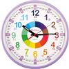 Kiddus Orologio da Parete Bambini per Imparare l'Ora, Orologio Educativo 30cm con Lancette Scritte Ora e Minuto, Decorazione Cameretta Bimbo e Bimba, Silenzioso, Pedagogico Colorati per Scuola e Casa