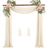 NIERBO Tenda per matrimonio 75 x 600cm Tulle Tenda Arco Decorativa a Mano Libera Drappeggio Arco Nozze Per Decorazione Dell'arco Nozze, Festa, Fase Sfondo, Sparare Oggetti Scena (Giallo Chiaro)