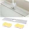 Astralong Tappetino per Rubinetto, 40x10cm Tappetino Lavello Cucina in Pietra Diatomite con 2 Spugne per la Pulizia, tappetino Assorbente per Lavandino, Tappetini Rubinetti per Cucina Bagno, Grigio Chiaro