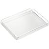 Yuknees Vassoio da portata trasparente con manici, 32,5 cm x 23,5 cm, decorativo, ideale per colazione, tè, caffè, cibo, bevande e organizer da tavolo, confezione da 1
