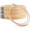 LDXDRU 12 Pezzi Telaio Ricamo in Bambu 26 cm, Cerchi da Ricamo Rotondi per Punto Croce, Cucito, Fai da Te, Decorazioni, Laboratorio, Scuola e Artigianato