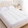LOOMERIG Coprimaterasso trapuntato super king size, extra spesso, 10 cm, imbottitura in microfibra ultra morbida da 1200 g/m², traspirante, cucito con cinghie elastiche agli angoli, lavabile in lavatrice (182