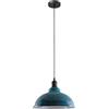 Generic Homin Lampada a sospensione retrò vintage lampadario lampada illuminazione da soffitto paralume in metallo per ristorante soggiorno camera da letto cucina bar corridoio (Blu scuro)