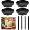 OCCOUMR 4 portacandele a forma di corona dell'Avvento, 2 in 1, in metallo, 8 cm, per cene a lume di candela, sala da pranzo, decorazioni per camini