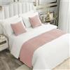 AMBERIS Bed Runner Single Layer Chenille Rosa Corallo, Sciarpe da Letto in Stile Moderno per la casa e Le Decorazioni dell'hotel (Fodere per Cuscini vendute separatamente)