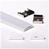 Aftertech® 2m 2metri 1806c 18x6mm PROFILO ALLUMINIO CURVABILE PER STRISCE STRIP LED 2MT + COPERTURA