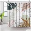 Bovlleetd Pianta Astratta Tenda da Doccia 152x188cm Boho Foglie di Palma e Monstera Mid-Century e Stile Tropicale Impermeabile Lavabile in Poliestere Tende da Bagno con 10 Ganci per Vasca da Bagno