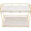 Mimdixy Organizzatore da bagno a 2 livelli da appoggio, piccolo organizer da appoggio per l'arredamento del bagno, organizer per trucchi, porta profumi, ripiano da, vassoio antiscivolo (Grande)