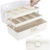 Creahaus Scatola di immagazzinaggio a 3 strati da 35,6 cm per uso multiplo/Scatole per artigianato con scomparti/Scatola per attrezzi in plastica/Scatola per medicinali/Organizzatore per accessori per