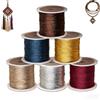 Generico 6 Rotoli di Filo per Collane Uncinetto 50mx0,4mm - Fili in Poliestere Multicolore per Bigiotteria e Macramè, Cordoncino Resistente per Gioielli DIY, Bracciali e Collane
