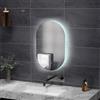 kleankin Specchio da Parete con Luce LED 81x51 cm, 3 Colori 3000-6500K, Luminosità Regolabile, Specchio Bagno Antiappannamento con Funzione Memoria, Interruttori Touch, IP44, Orizzontale/Verticale