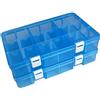 Qualsen Scatole Plastica con Coperchio, 18 Scomparti x 2, Blu