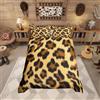 Loussiesd, Set con copripiumino con motivo leopardo a tema safari, set da letto con pelliccia di ghepardo, per bambini, ragazzi e adulti, decorazione con animali selvatici, copripiumino per letto