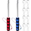 FAREASTSHOP 2 Pezzi Asta Telescopica per Bandiera, 2m Telescopica per della Bandiera Asta della Bandiera Acciaio Inox Asta Bandiera Telescopica con 8 Clip per Guide Turistiche, Campeggio, Insegnanti