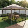 TAZZOR Zanzariera per gazebo, 3 x 3 m, regolabile, con 2 ante con chiusura lampo, zanzariera con base riempibile, per giardino, patio, cortile, campeggio, colore nero