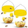 yotutun Trappola per Vespe, Acchiappa Mosche Cattura Vive Anti Api da Esterno Calabroni Cage Trappola Calabroni Catcher per insetti per Patio, Cortile, Giardi (2 Pezzi-Giallo)