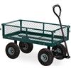 Relaxdays Carrello a Mano, Carretto Standard per il Giardino, da Esterno, Sponde Pieghevoli, max.150kg, Verde