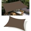 Flyace Telo Ombreggiante Rectangular 1.5x2M Tenda a Vela Impermeabile Vela ombreggiante Parasole Protezione Raggi UV Vela Ombreggiante per Terrazza Piscina Campeggio Posto Auto Coperto Marrone