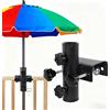 Katomi Supporto per ombrellone da balcone, con morsetto, per ringhiera da balcone, universale, per ombrellone da balcone