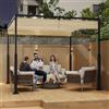 UISEBRT Pergola in metallo 3x3 m, impermeabile, stabile, resistente all'inverno, gazebo con tetto a lamelle, tettoia autoportante con tetto apribile, protezione solare per giardini e terrazze, beige