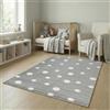 Jimri Tappeto per bambini Dots con pois - Tappeto per la camera dei bambini - Tappeti per la camera dei bambini (grigio, 80 x 150 cm)