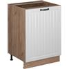 Vicco Mobiletto base cucina Fame-Line, Bianco rustico/Rovere dorato, 60 cm 1 anta senza piano di lavoro
