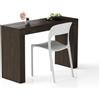 Mobili Fiver, Tavolo da pranzo Evolution 120x40, Noce Scuro con Due Gambe, per 2 persone, Tavolo Da Pranzo Moderno Cucina, Made in Italy
