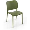 REDÒKASA Sedia in polipropilene MADE IN ITALY ORBITA, impilabile, resistente ai raggi UV, design moderno, ideale per sala da pranzo, cucina, sala d'attesa, bar, ristoranti o giardino (1, Agave)