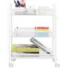 Figarge rge Cucina Storage Carts Rolling Cart Metallo Cucina Trolley su Ruote Cucina Trolley Utility Cart per Cucina Lavanderia Bagno Facile Da Montare (Bianco)