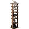 COSTWAY Scarpiera a 7 Ripiani, Scaffale Portascarpe in Legno con 2 Ripiani di Diverse Altezze, Scaffale Portaoggetti Multifunzione per Ingresso Soggiorno Camera da Letto, 28,5x25,5x110 cm (Marrone)