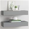 Generico Scaffali con Cassetti da Parete 2 pz Grigi 60x23,5x10 cm MDF,Grigio,9.7kg,330260