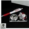 DLM Bomboniere DLM-31083 (Kit 6 Pezzi) PortaPenne in Vetro e Cristallo con Penna e Icona Cuore Cappello Tocco Laurea in Medicina bomboniera